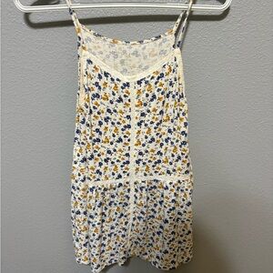 American Eagle Outfitters Women’s Medium Floral Tank in Blue and Yellow